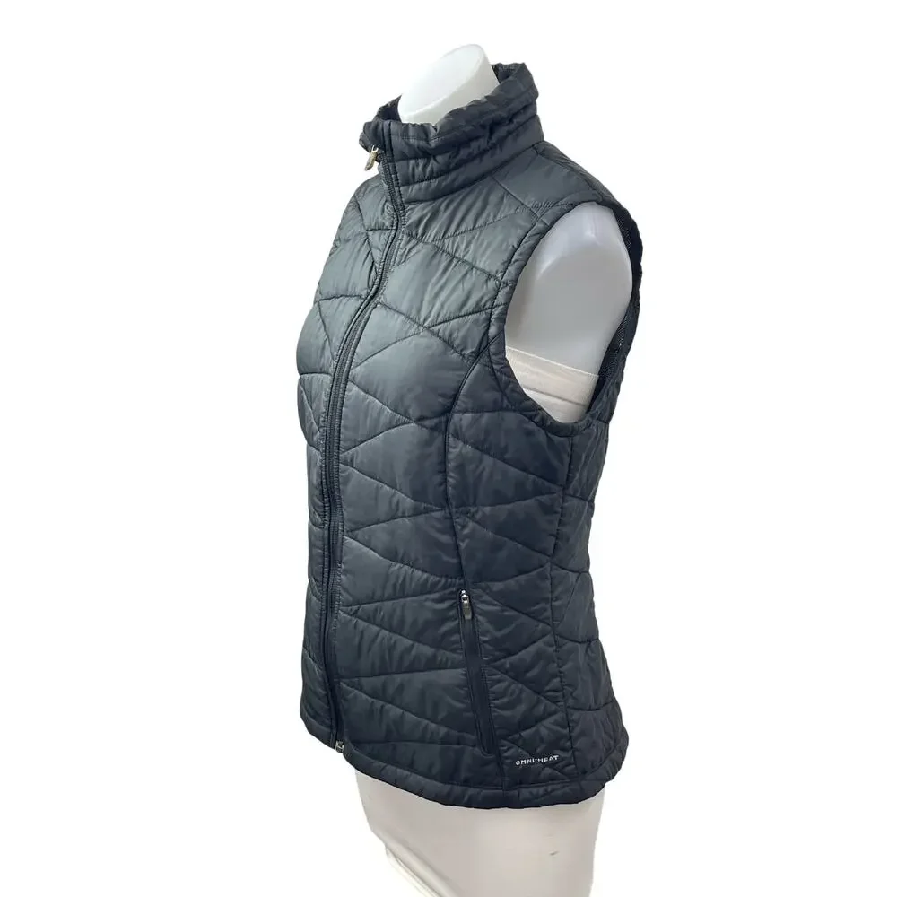 Columbia Omni-Heat Women's Black Sleeveless Puffer Quilted Vest Coat Jacket Sz M
